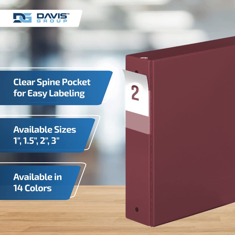 Davis Group Premium Economy 6-Pack 3-Ring Binders for School or Office, Round-Ring Binders, 2 Inch, Burgundy - Image 4